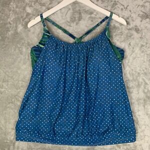 Carve Designs‎ Tankini Swim Top Blouson Open Sides Womens XL Tropical Palm Beach